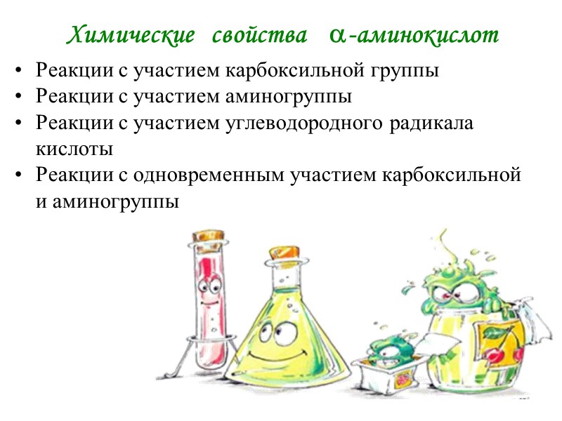 Химические свойства -аминокислот Реакции с участием карбоксильной группы Химические свойства -аминокислот Реакции с участием карбоксильной группы